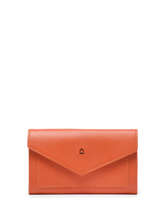 Portefeuille Porte-monnaie Madras Cuir Etrier Orange madras EMAD701