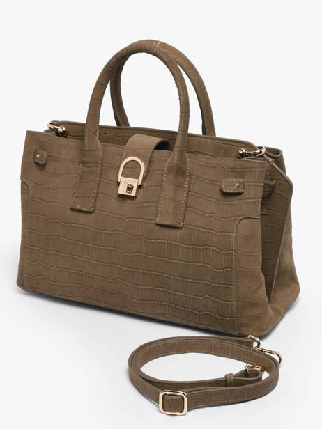 Sac Porté Main M Equestre Croco Cuir Etrier Gris equestre croco EEQC142M vue secondaire 1